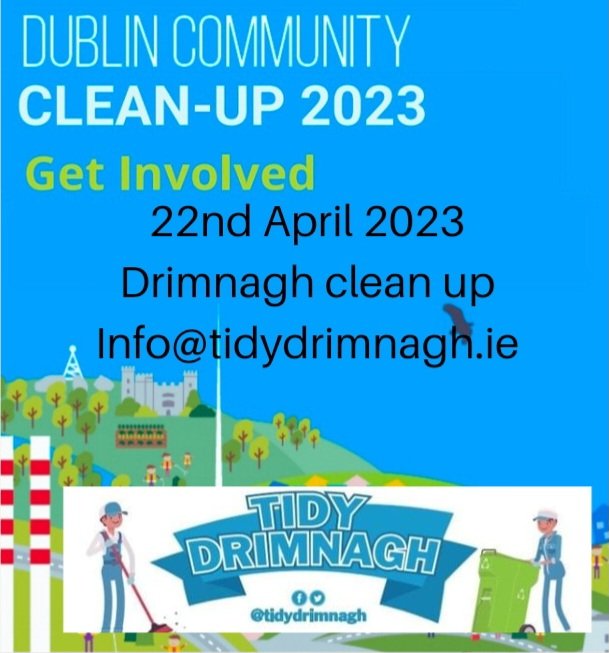 This Saturday is our yearly Drimnagh Big Clean-Up. We're asking all to come out & clean their patch. Details below on how to get in touch for more info. Linking in with @AnTaisce & @DubCityEnviro for the #Nationalspringclean & #Dublincommunitycleanup 
This is your Drimnagh.  💚