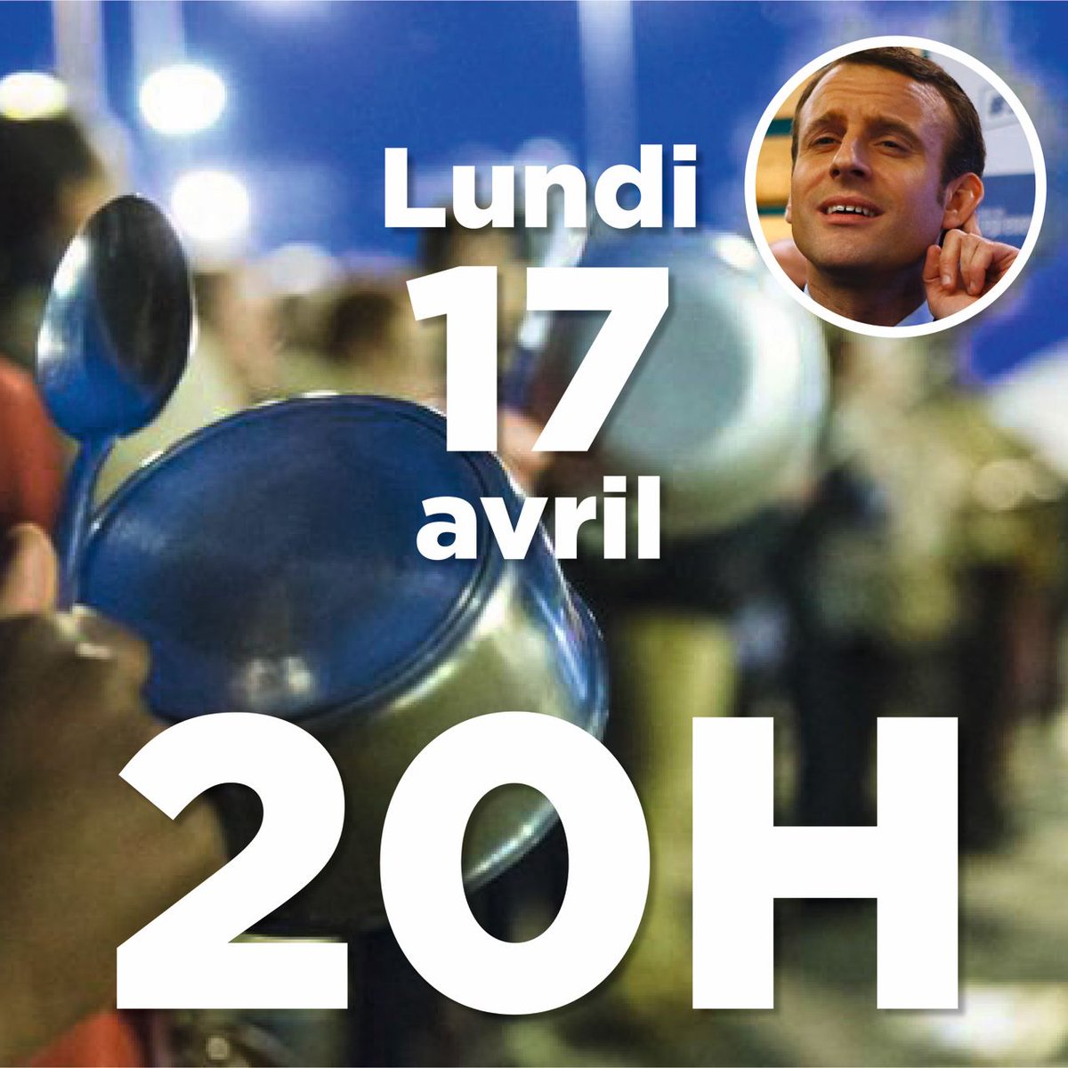 Macron ne nous écoute pas ?
Lundi à 20h, nous ne l'écouterons pas !
Concerts de casseroles partout en France devant les mairies et dans les rues.

#64AnsCestToujoursNon
#NonALaReformeDesRetraites