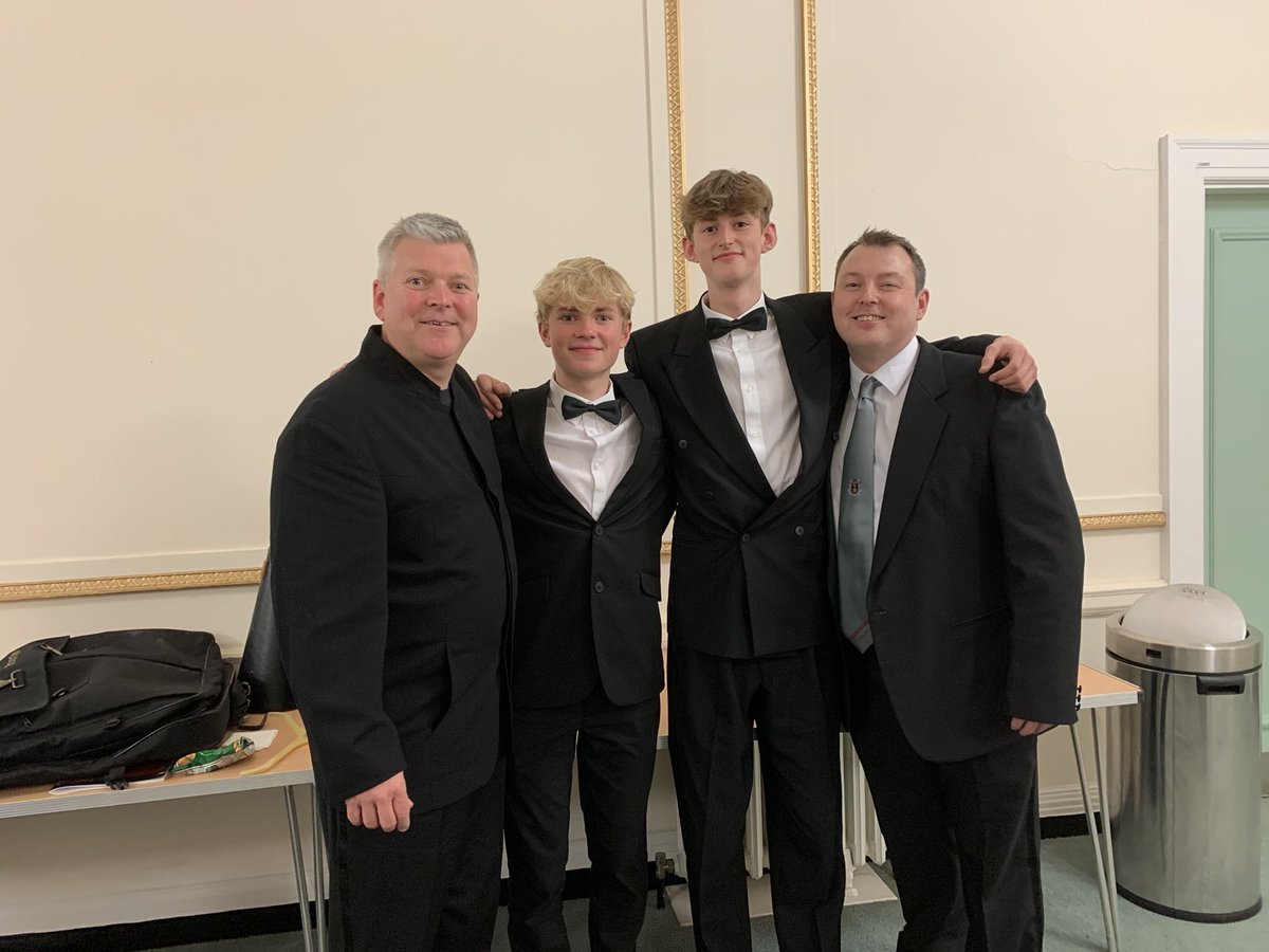 dgsmall's tweet image. 50th Anniversary concert Penclawdd Brass Band!A family affair,Founder/conductor Tony Small.Cornets Tom,Harry &amp;amp; Cousin Ryan. Guest conductor, composer Sir Karl Jenkins.