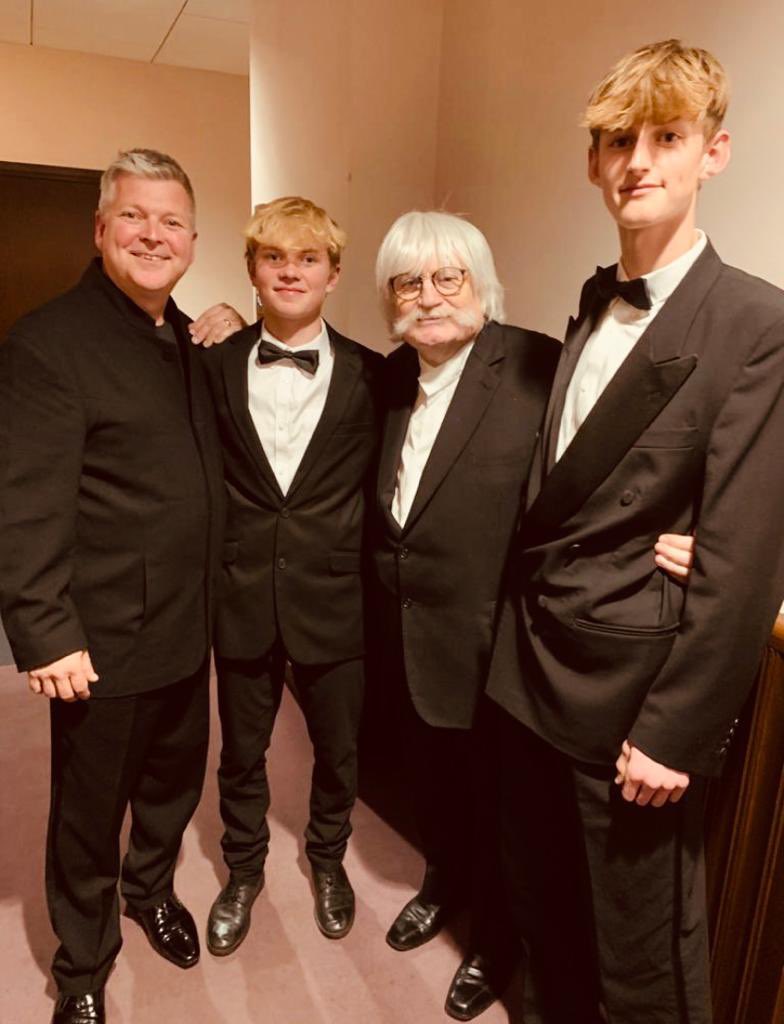 dgsmall's tweet image. 50th Anniversary concert Penclawdd Brass Band!A family affair,Founder/conductor Tony Small.Cornets Tom,Harry &amp;amp; Cousin Ryan. Guest conductor, composer Sir Karl Jenkins.