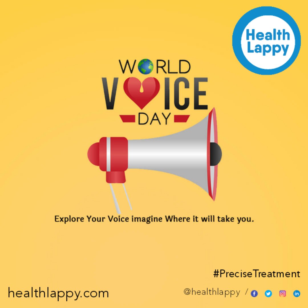 HealthLappy's tweet photo. Let's take good care of our voices because they enable us to express our ideas to others around us. #WorldVoiceDay 
#precisetreatment  for voice issue #healthlappy 

https://t.co/bIEecZ1RNl https://t.co/Qg0x1NjdsG