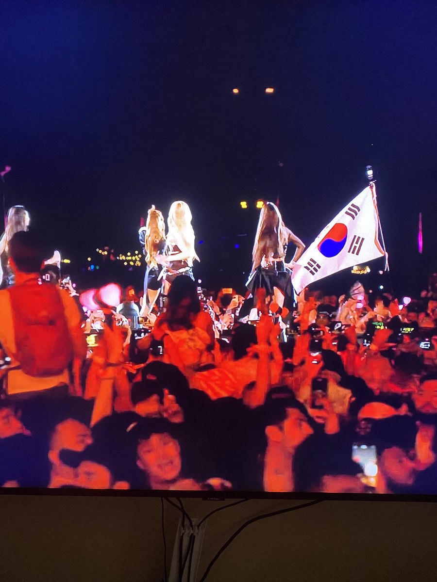 Whoever brought this Korean flag to #BlackPink concert #Coachella made my day!!