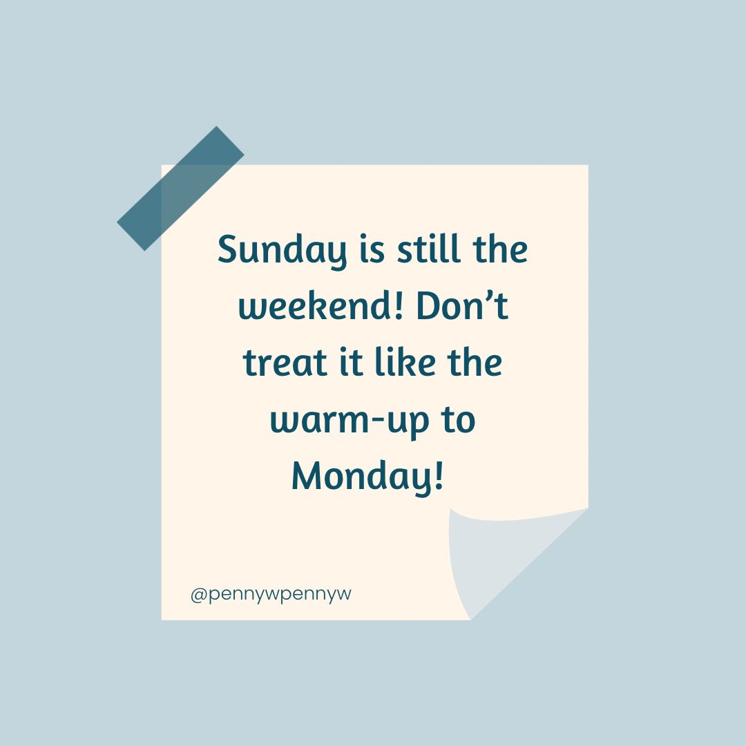 Never has this been more relevant than on the Sunday at the end of the holidays. Keep making the most of every second. 💙 you deserve a life.
