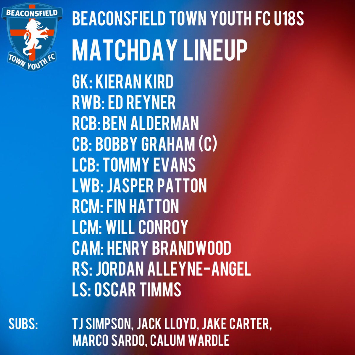BTYFootballClub's tweet image. 🚨 Your #BTYFC Starting XI! 🚨 

A host of changes for the Blues as both Matthew Dunmall and Jayden Johil are rested this week. Kieran Kird is the first of four stand in GKs while Ed Reyner features in defence. Bobby Graham captains the side.

#sundayleague #grassrootsfootball