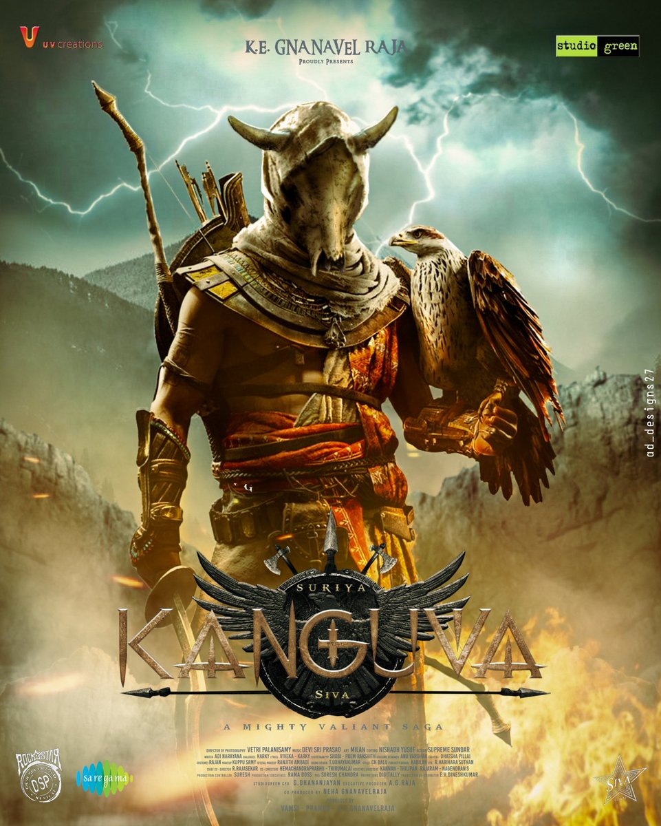 Ad_designs27's tweet photo. Most anticipated movie kanguva poster design ⚔️ 

@Suriya_offl 
@StudioGreen2 @kegnanavelraja

#suriya42 #Kanguva #Suriya42MotionPoster https://t.co/XA21sMsWln