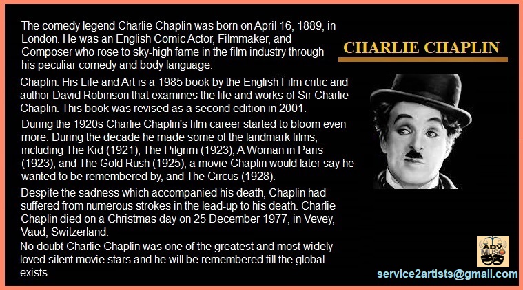 artists4society's tweet photo. HAPPY BIRTHDAY CHARLIE CHAPLIN 
#HappyBirthDayCharlieChaplin. The comedy legend #CharlieChaplin was born on April 16,1889,in London He was an English #ComicActor,#Filmmaker, and #Composer who rose to sky-high fame in the film industry through his peculiar comedy and body language https://t.co/6EyJVP1UK5