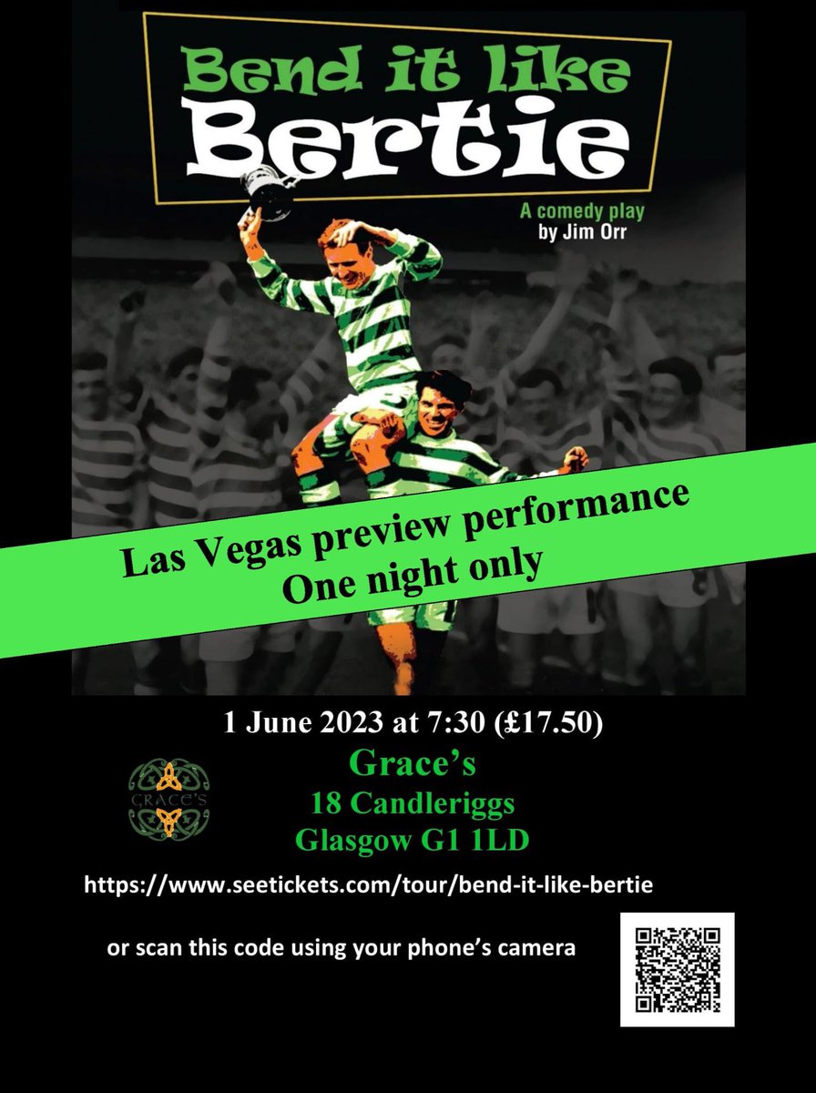 ONE NIGHT ONLY!! ‘ BEND IT LIKE BERTIE’ SPECIAL VEGAS PREVIEW <a href="/GracesSportsBar/">Grace's Irish Sports Bar</a> Thurs 1st June seetickets.com/tour/bend-it-l… <a href="/ACSOMPOD/">A Celtic State Of Mind (ACSOM)</a> <a href="/Celticnewsnow/">Celtic news now</a> <a href="/PaulJohnDykes/">Paul John Dykes</a> 
@pauljcorrigan @jimmythechiz <a href="/The_Swingcats/">Witch Hunt</a>