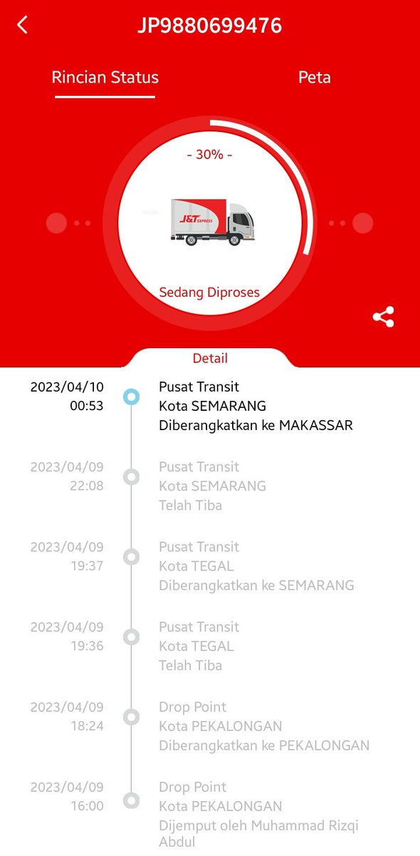 dSukronn's tweet photo. @jntexpressid Halo min... tolongin saya dong. Paket pembeli saya sudah seminggu tidak ada pergerakan pengiriman, berhenti di semarang.
Resinya JP9880699476. Tolong dibantu ya min 🙏 @jntexpressid https://t.co/WwmmjtZw8v