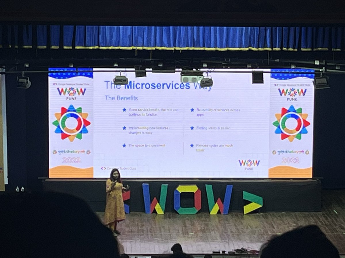theadityamali's tweet photo. This session of Demystifying Micro-services at #WowGDSCPune has been the most informative and the one i was curious about. Thanks @orkesio and @GDSCPune
#letswowpune https://t.co/7infqOHjAc