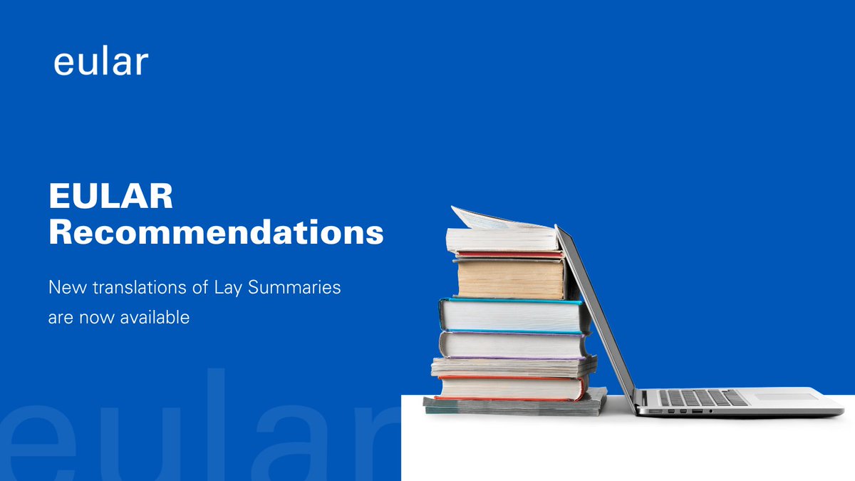 📚New translations are available!

👉EULAR Points to consider for remote care in rheumatic and musculoskeletal diseases
👉 EULAR Recommendations for the implementation of self-management strategies in patients with inflammatory arthritis

🌎Click here!
pulse.ly/866c34x26m
