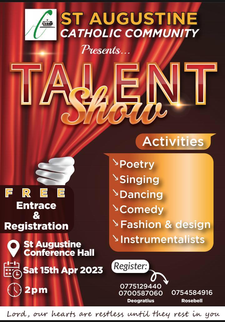 Yesterday,15th of April,I happened to judge poetry at the St Augustine talent show Makerere, It was such an experience in the service of the church 🌻🦋.... Congratulations to all the participants you did a good job🧡