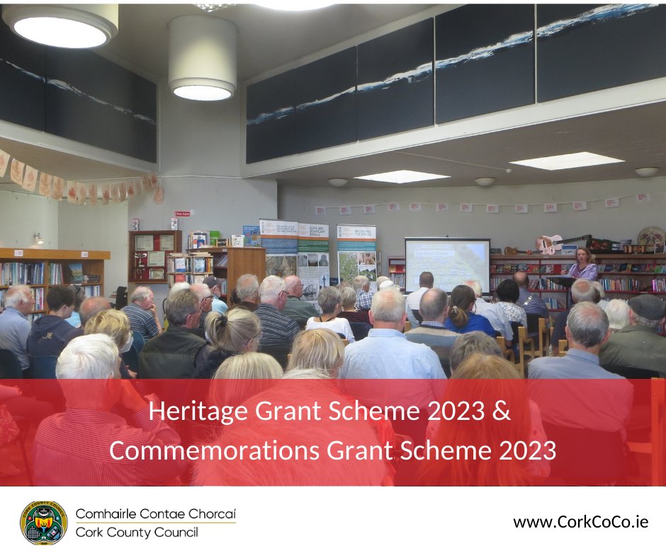 📣FINAL CALL: Applications for the County Cork Commemorations Grant Scheme and the County Cork Heritage Grant Scheme 2023 close on Tuesday 18th of April at 5pm

If you have an idea for a commemorative project or heritage initiative, visit our website today bit.ly/3Jqqx5g