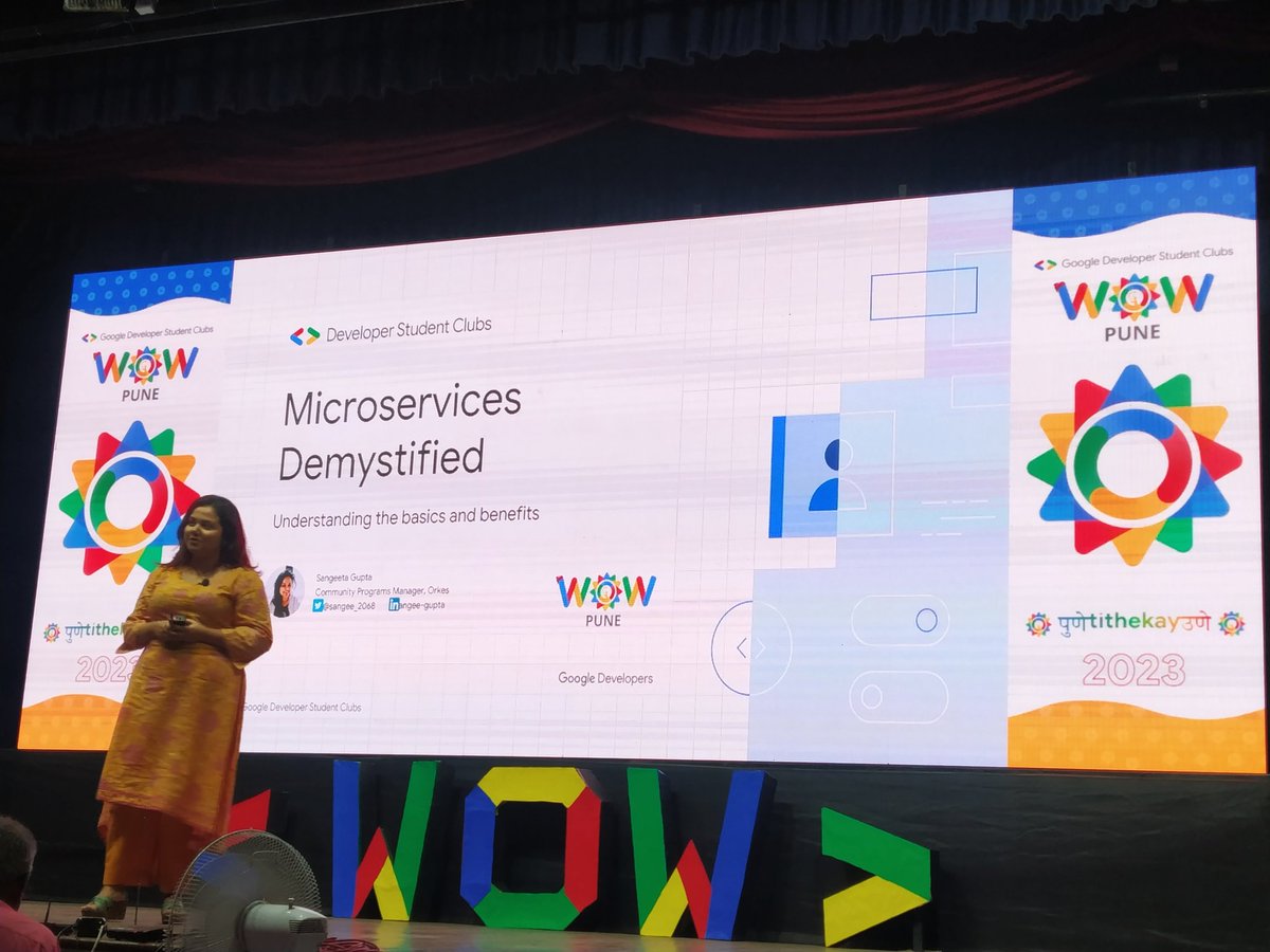 aaishwarya_0224's tweet photo. @sangee_2068 she explained very well about microprocessing and how Netflix works ,intro to monolith way, intro to microservices ,Netflix conductor. It was amazing👏.
#WowPune
@orkesio https://t.co/WkH3zoZGDE
