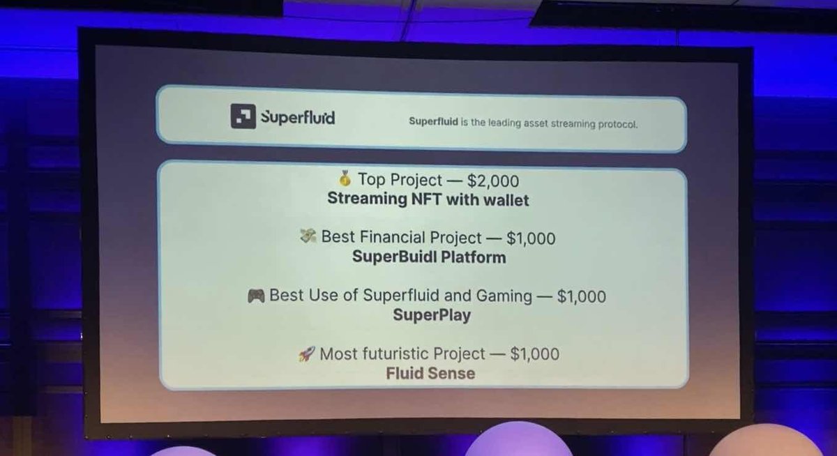 RentaFi team got the Top prize from <a href="/Superfluid_HQ/">superfluid.eth</a>  in ETH Global Tokyo👑

"Streaming NFT with wallet"

<a href="/hideyukiaka/">赤川英之 | キリフダ株式会社</a> 
<a href="/kazuma7o7/">飯泉 一馬 | Kazuma Iizumi</a>
<a href="/K2M211/">Kenshiro Kikuchi@クリプトエックス | 仮想通貨損益計算ツール</a>
<a href="/taxio_tech/">taxio</a>
<a href="/somaseki/">soma ソーマ 🦇🔊</a> 

#ETHGlobal
#ETHGlobalTokyo