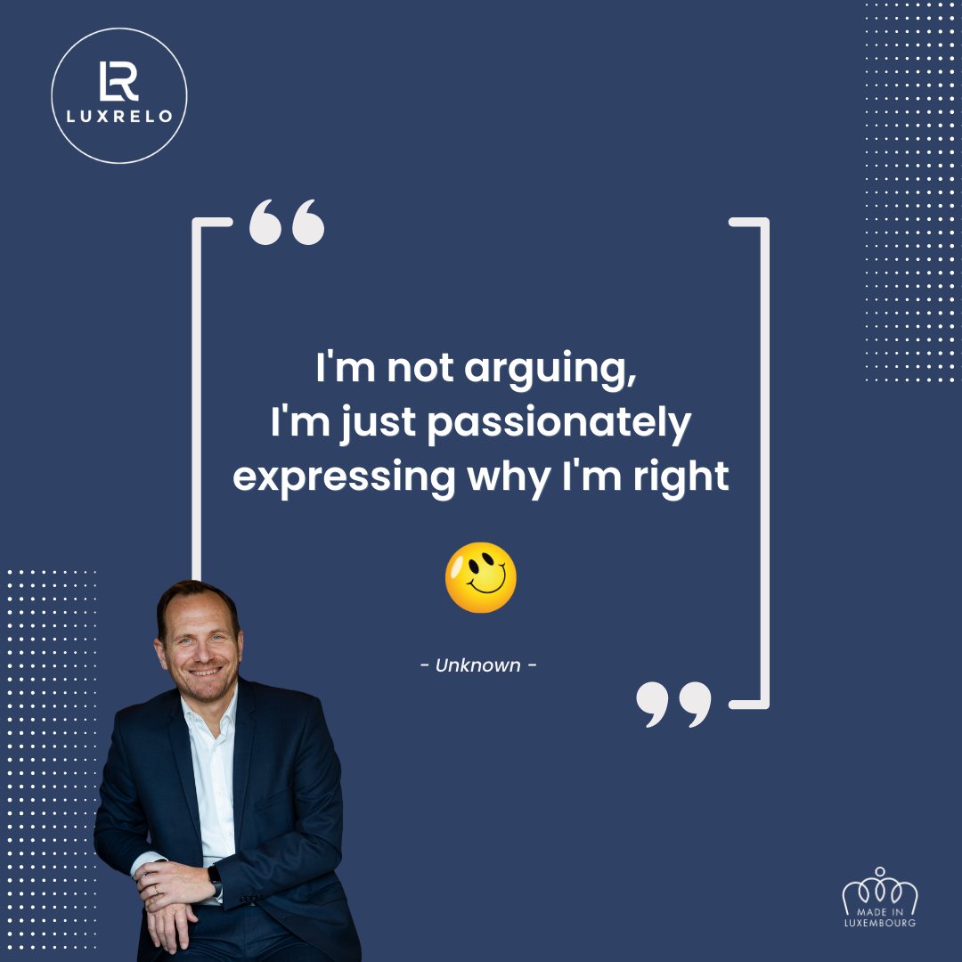 LuxRelo's tweet photo. 🌞 Happy Sunday, everyone! 🌞

Just remember, if you find yourself in a heated discussion today, you're not arguing...you're just passionately expressing why you're right! 😂💪💬

#LuxRelo #Move2Lux #SundayQuote #FunnyQuote #DontTakeYouselfSeriously https://t.co/7nPKF3bSsV