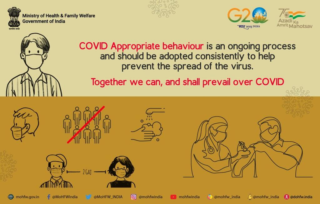 #IndiaFightsCorona:

#COVID19 APPROPRIATE BEHAVIOUR 

#Unite2FightCorona 
#COVID19Update
#We4Vaccine
#LargestVaccineDrive
#covid
#covidindia

@MoHFW_INDIA @mansukhmandviya @PIB_India