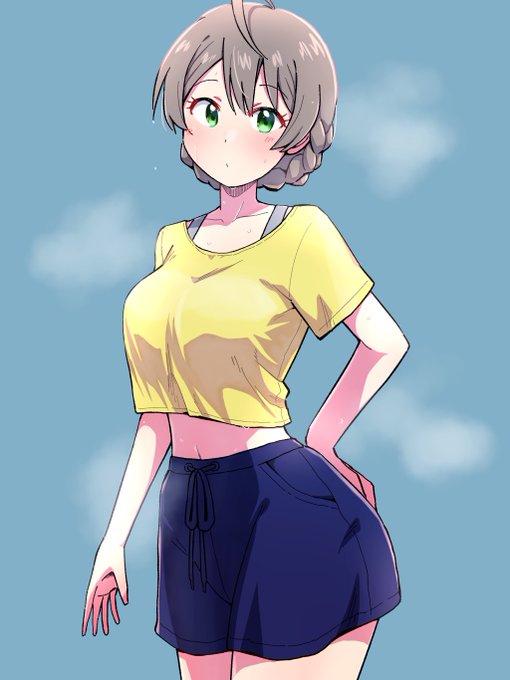 運動後の歌織さん。 