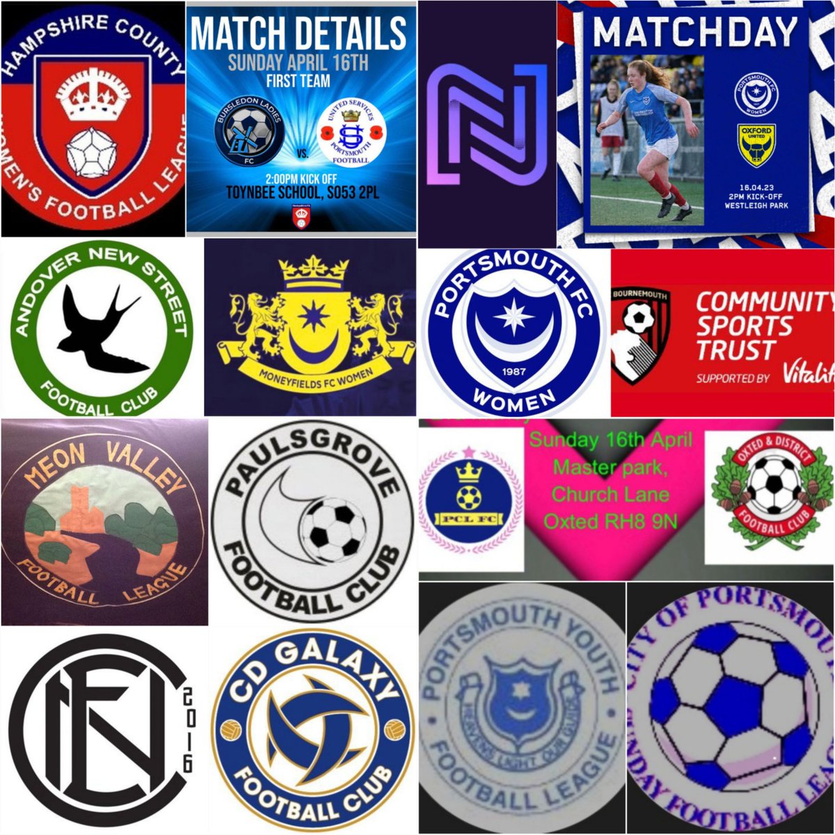 ⚽️ Sun Matchday ⚽️

.. and plenty to enjoy 👏

<a href="/PompeyWomen/">Portsmouth Women</a> (h)
#PUPWomenDevs (h)
<a href="/USWomenFC/">United Services Portsmouth FC Women</a> (a)
<a href="/MoneysFCWomen/">Moneyfields FC Women</a> Res (a)
<a href="/CITYLADYPOMPEY/">City Ladies FC Portsmouth</a> (a)

.. plus the <a href="/MeonFL/">Meon Valley Sunday FL</a> #Vets 
<a href="/FcPaulsgrove/">Paulsgrove Veterans Fc</a> (h)
<a href="/6ozFc/">North End Cosmos Vets</a> (h)
<a href="/cdgalaxyfc/">CD Galaxy Football Club</a> (h)

.. and <a href="/the_portsmouth/">The City Of Portsmouth sunday League</a> play .. #havefunAll 👍