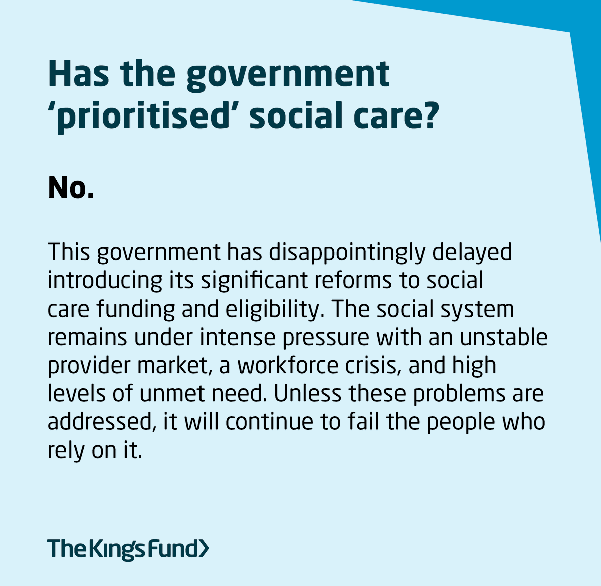 Has the government prioritised social care? In the context of heated political and media discussion around public satisfaction of health and care services, we have taken five myths that sometimes feature in this debate and debunked them. Explore more: kingsfund.org.uk/publications/h…