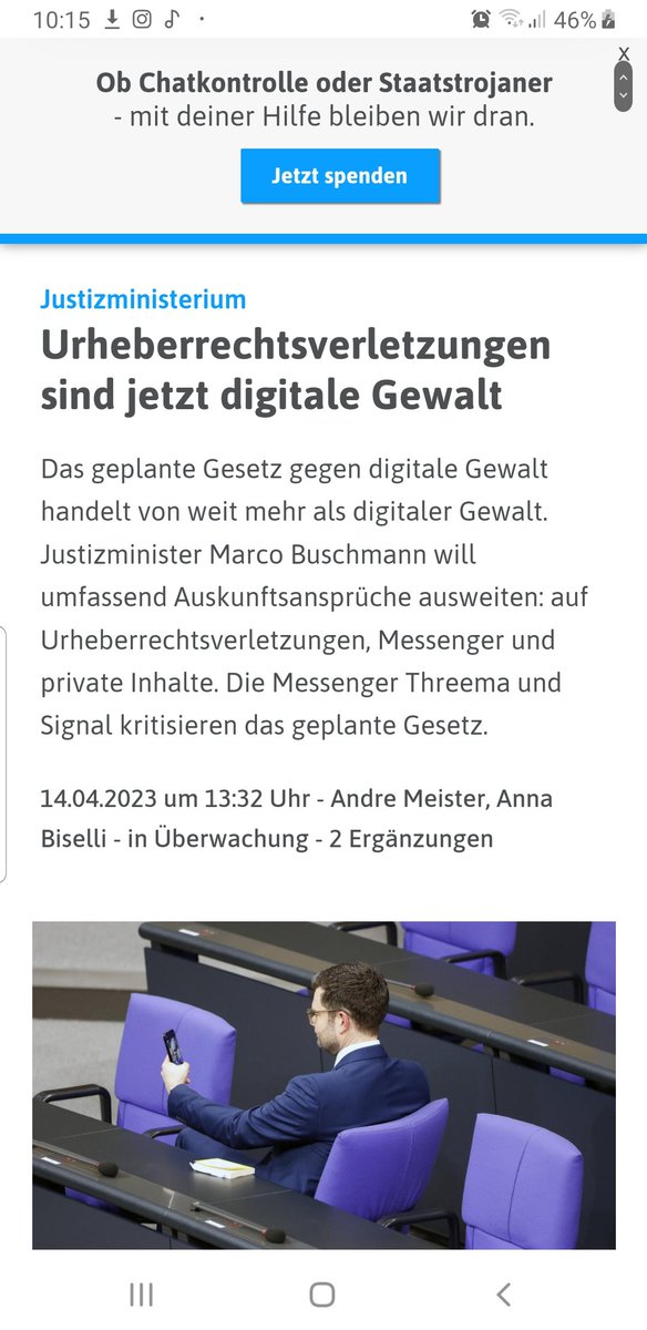 Der @FDP-Justizminister #Buschmann sollte laut Koalitionsvertrag ein Gesetz gegen #DigitaleGewalt schreiben.

Jetzt scheint er durchgeknallt zu sein und erfüllt die feuchten Träume eines jeden autoritären Kapitalisten, mit Allmachtsfantasien.