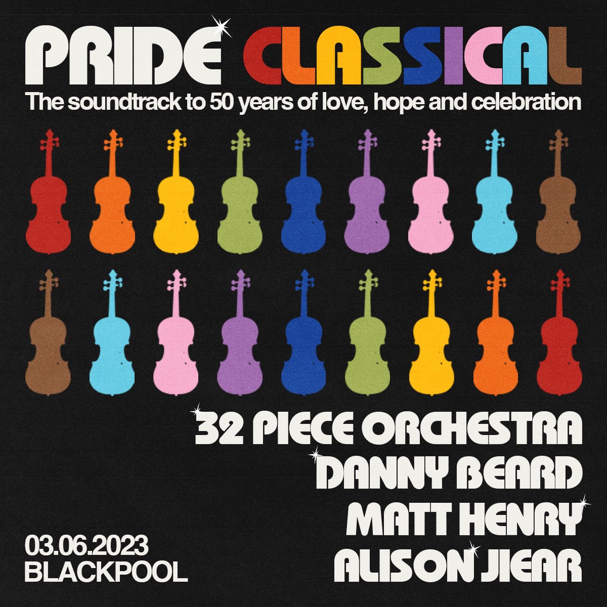 We’re at The Blackpool Tower Ballroom on Saturday 3rd June 2023. We’re thrilled to be teaming up with Blackpool Pride to kick off Summer Pride 2023. We’re offering 30% off Pride Classical tickets to anyone who purchases a Summer Pride ticket. Tickets: prideblackpool.co.uk 🎟️