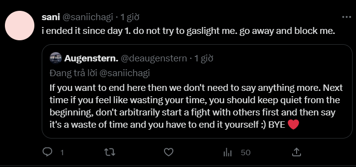 deaugenstern's tweet photo. @saniichagi I told you if you want to end then shut up and stop talking, but you're the one who continues to reply =))) https://t.co/mtr38c3Dak