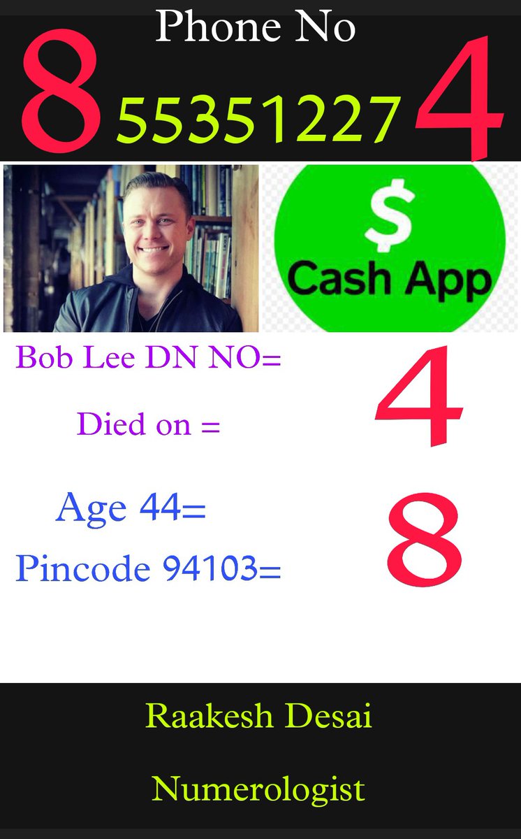 raakeshdesai4's tweet image. 💔 His case is the best example of how Unlucky Nos 4 and 8 comes
together and gives negative results.

#Numerology #NumerologyReading #NumerologyChart #BobLee #BobLeeSwagger
#BobLeeStyle #CashApp #CashAppFriday #CashAppMe #CashAppOnly