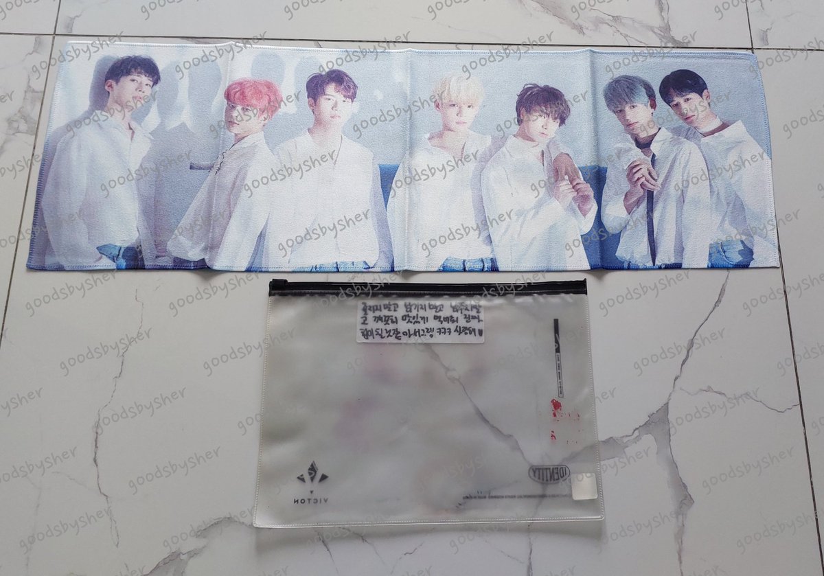 goodsbysher's tweet photo. help rt / wts 

slogan victon official identity era

details : got hand written message on the pouch, but the pouch is a bit dirty🥲

📍ready jkt, ina / shipping ww 
💖 accept shopee / paypal / bank trf https://t.co/Ii2C2VCzgM