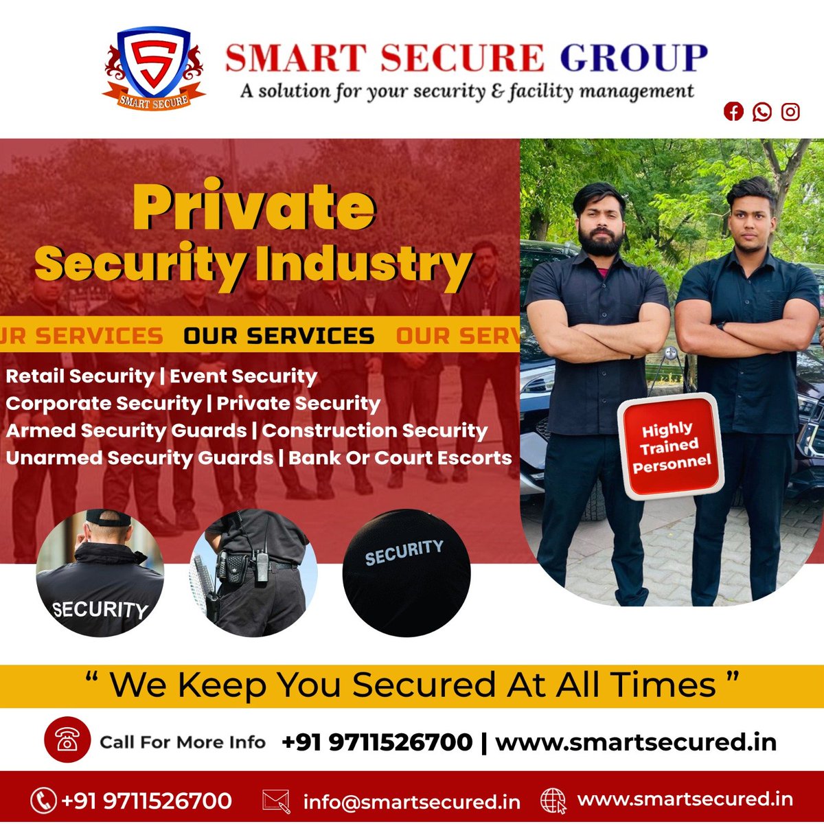 Trusted Security Services, We have well trained Security Guards.!
Contact us Now:- +91 9711526700
Visit our website: smartsecured.in
#smartsecure #welltrained #securityguard #trusted #securityguard #guard #Bouncers #security #securityservices #training #bodyguards