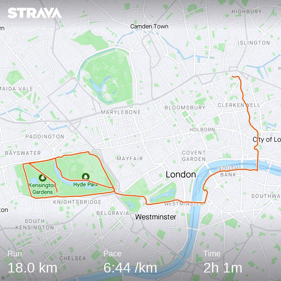 My last long run before next weekends ⁦<a href="/LondonMarathon/">TCS London Marathon</a>⁩

Good luck everyone who’s running 💪🏻

strava.app.link/9L7EAyqA2yb

#londonmarathon #running