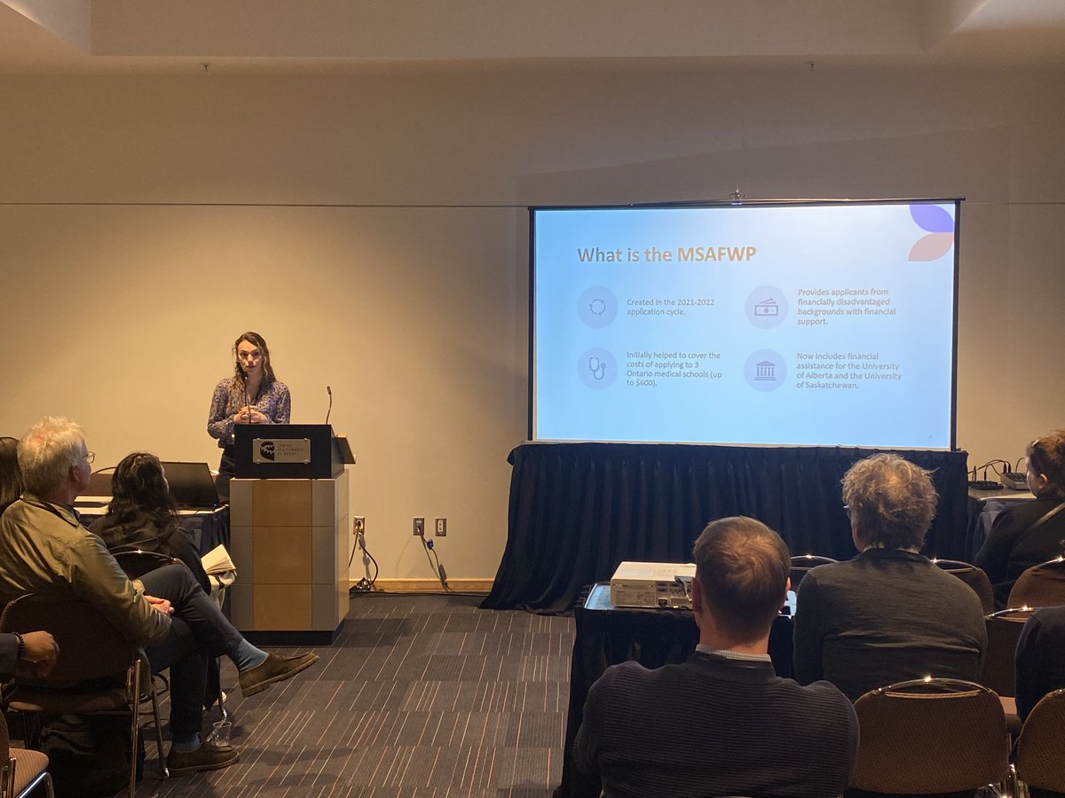 So proud of @ClaudineHenoud who shared facilitators and barriers to expanding @PoD_MD & @AFMC_e’s medical school application fee waiver program nationally.

Our goal is to reduce financial inequities for medical school applicants across Canada! #ICAM2023