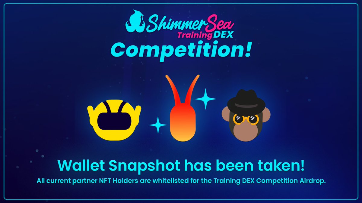 ShimmerSea Training DEX Competition is coming!🔥

Lumi, Iotabot, Soonabot &amp; Iotape holders, the snapshot 📸 was taken NOW. Don't miss the SMRsea #airdrop coming your way! 💰

Gear up &amp; get ready to embark on this exhilarating adventure! 🌊