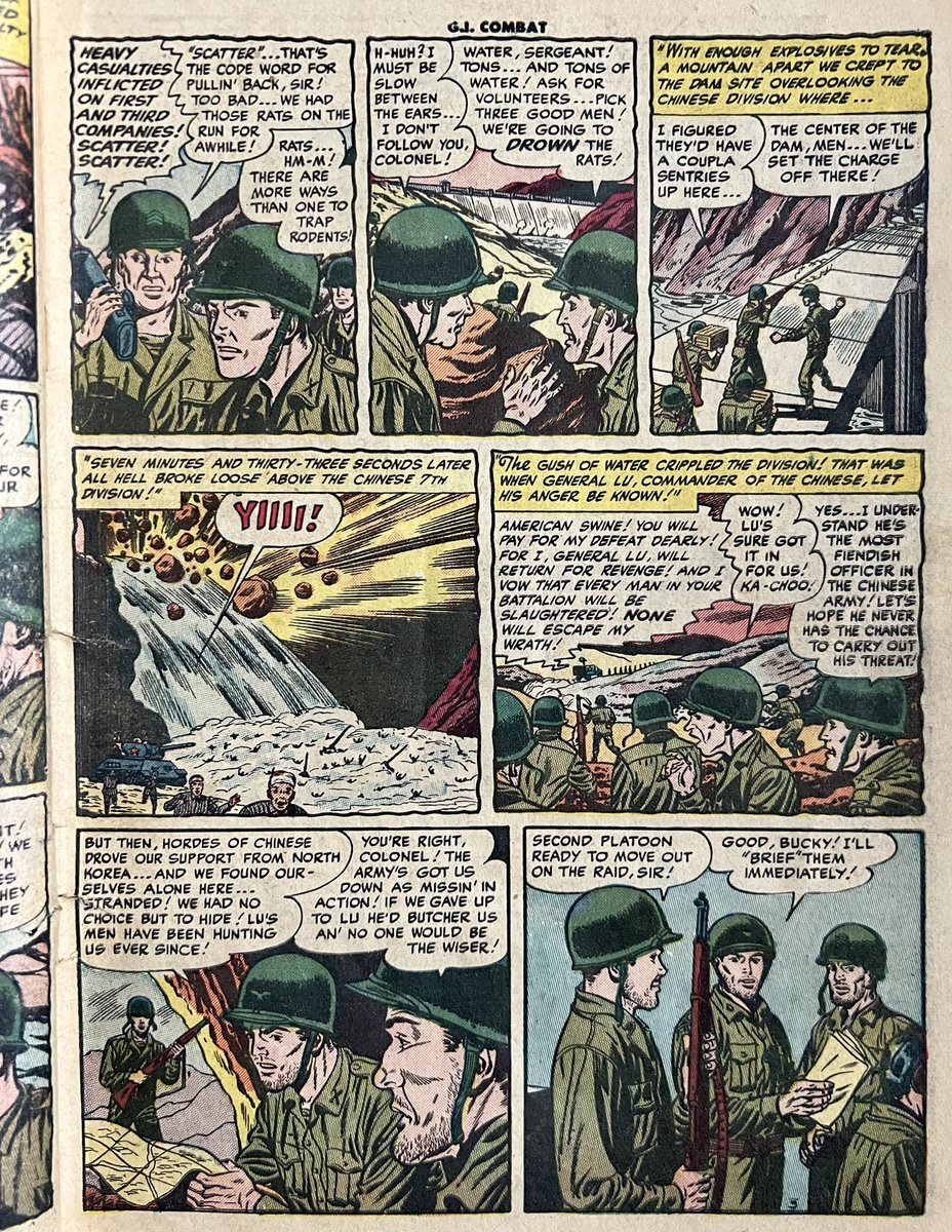 GI Combat 17 (1954) from Quality Comics, ‘Combat one of 4 books to keep continuity after purchase by DC. Art by #WillEisner studio’s Chuck Cuidera, Blue Beetle creator & first Blackhawk artist @Big5Army @AwWarts @spyvinyl @billreinhold @JoshCrewsReally @CBCCPodcast @realmarkrez