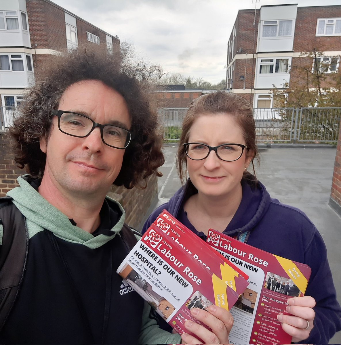Out in Bush Fair this afternoon delivering our newsletter for the upcoming local elections, vote Labour on 4th May, only we can provide effective opposition to the Harlow Tory council of chaos #VoteLabour @HarlowLabour @CaraSheridanA