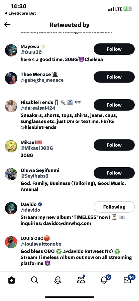 louisvuittonobo's tweet photo. Davido retweeted my tweet and Puma commented on my Tiktok post🔥❤️💯 https://t.co/rYkxVjOfmw