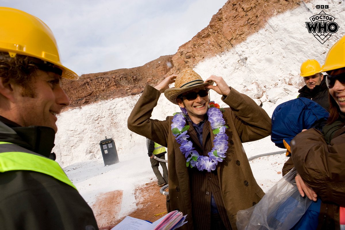 bbcdoctorwho's tweet photo. Long days on set can be hard work - so it's important to have a laugh! 💙 #DoctorWho https://t.co/yMNLRHGxPw