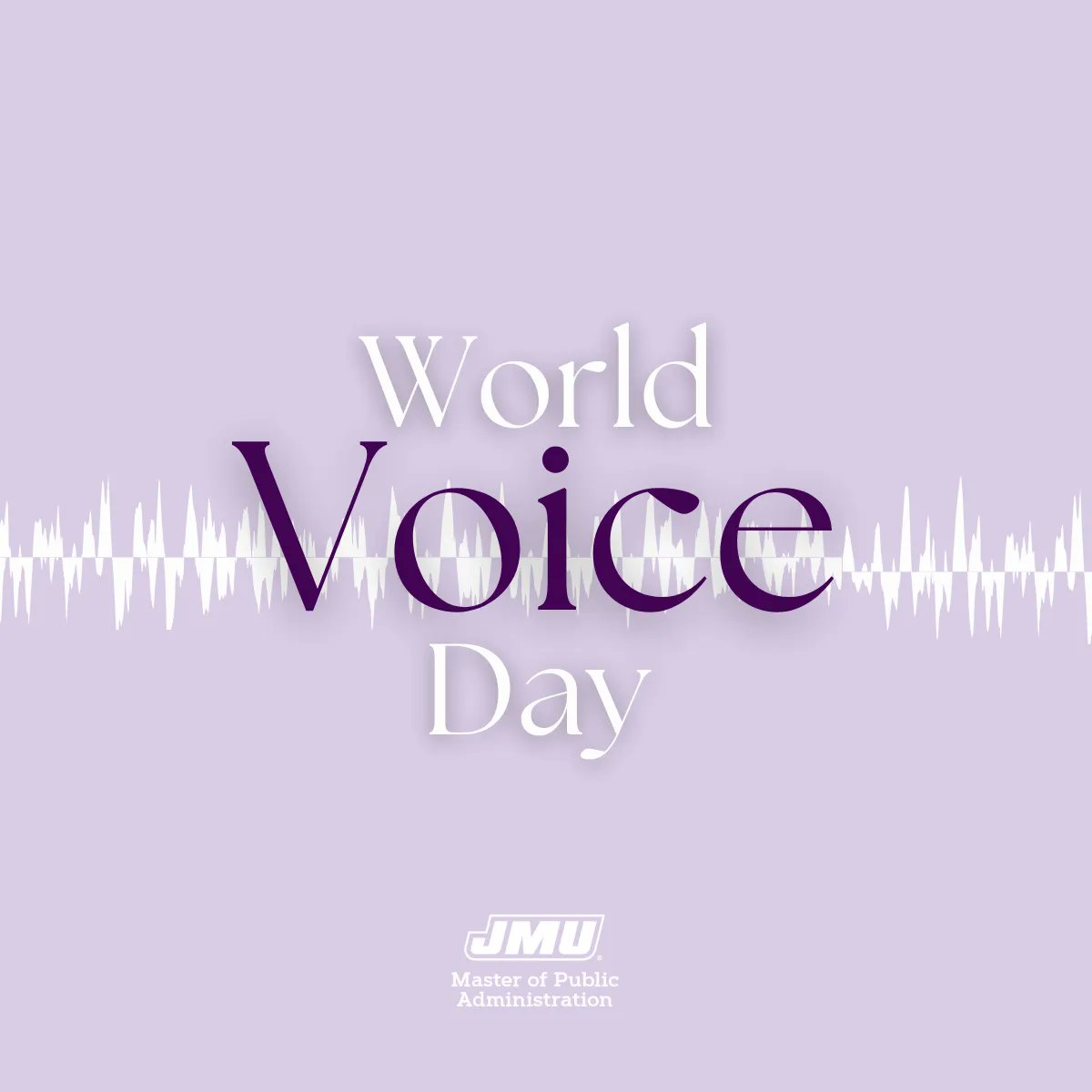 MPA_JMU's tweet photo. "Today is World Voice Day, a day dedicated to raising awareness about the importance of vocal health and the power of the human voice. Our voices are essential for communication, self-expression, and connection with others, and yet we often take them for granted. https://t.co/z4O1Z6gQ5n
