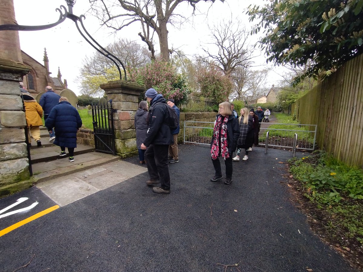 WatkinSociety's tweet photo. The #WatkinWalk entering the church yard at St. Wilfrid's. @MaryMNorthenden #northenden https://t.co/GTZsT9Ovwy
