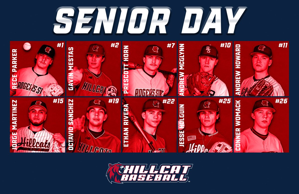 RSUHillcats's tweet photo. Today we recognize our baseball seniors for their hard work on and off the field. Catch the senior day ceremony before first pitch today, approximately 12:40 PM. 

#NoLimits | #ForeverAHillcat https://t.co/otUUqYVa96
