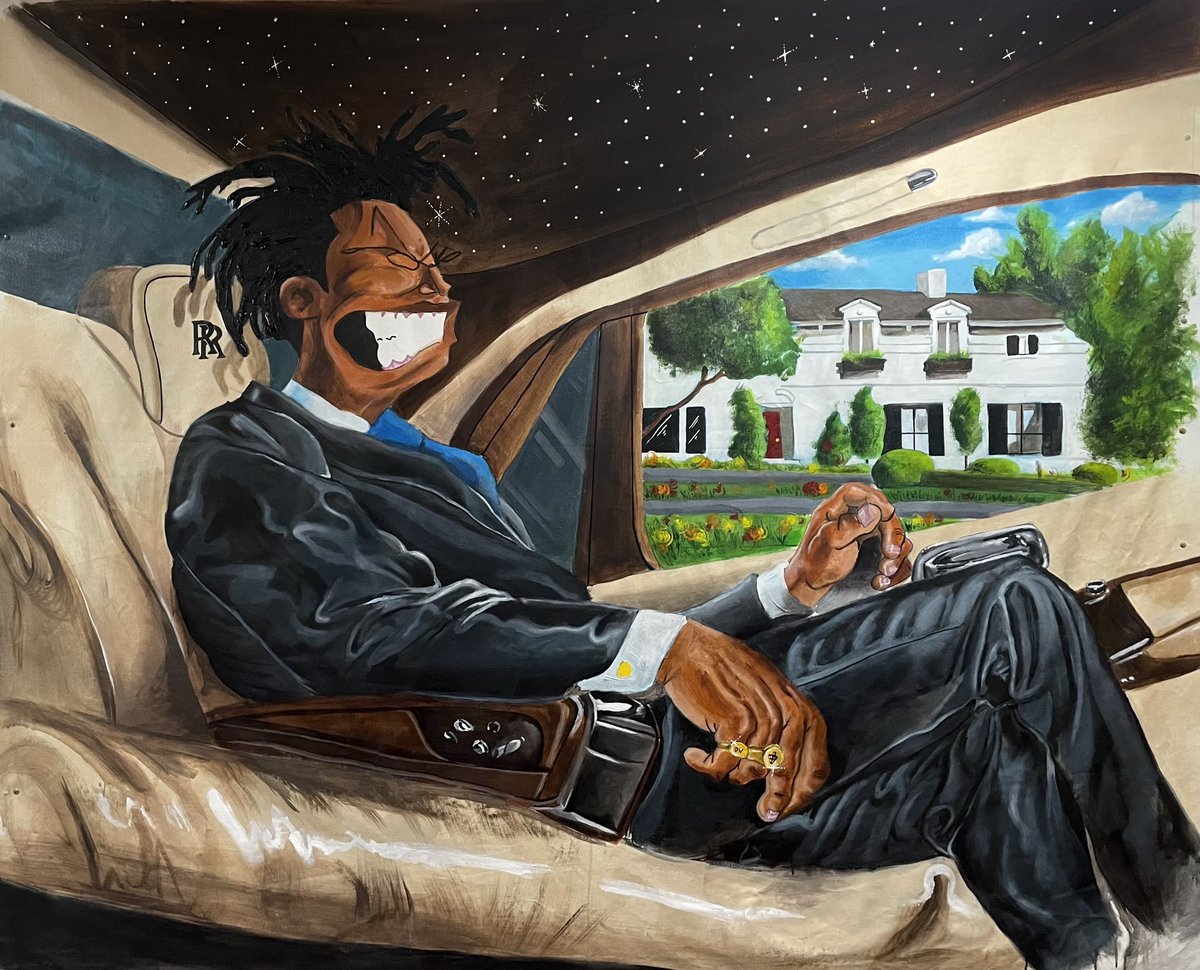 dimithryv's tweet image. “Geekin’ Ina Rolls Royce”
Acrylic on canvas 
79 inches x 64 inches