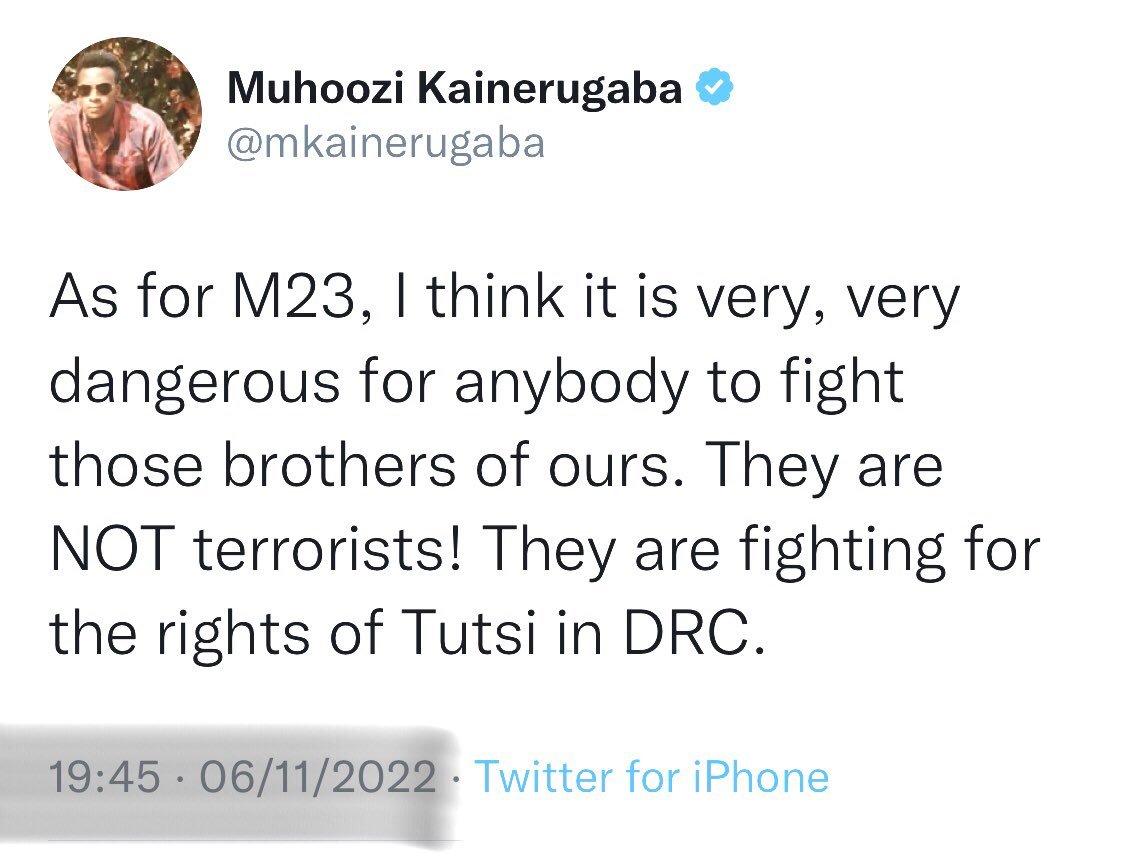 truth2p68559454's tweet photo. @Kharym1 @updf_ @Presidence_RDC @Com_mediasRDC how can you be fighting against Rwanda's tutsi M23 who are supported by #museveni &amp; his son and you welcome #UPDF full of same tutsi royal to #muhoozi as evidenced in the video above. SAY NO TO UPDF PRESENCE IN CONGO. UPDF is #M23! https://t.co/PlmbURgzVK