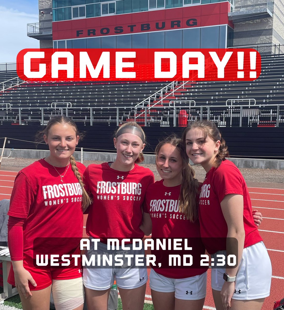 FrostburgWS's tweet photo. These roommates are ready for Game Day!!
At McDaniel in Westminster, Md at 2:30.
#BeautifulDayforSoccer
#RealSpringGames https://t.co/N72mHcGBFH