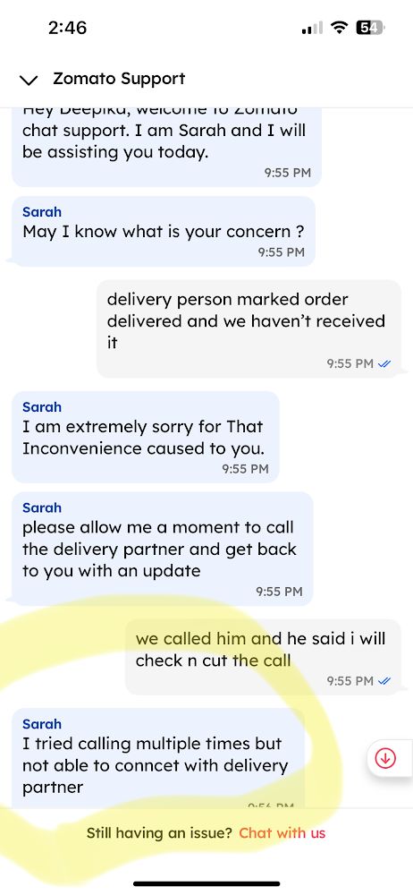 csdeepikadutt's tweet photo. @zomato @zomatocare very pathetic customer support service. My prepaid order was not delivered  and still I am not getting refund for the same. Order ID is 4806026122 https://t.co/gKGc0Kfucf