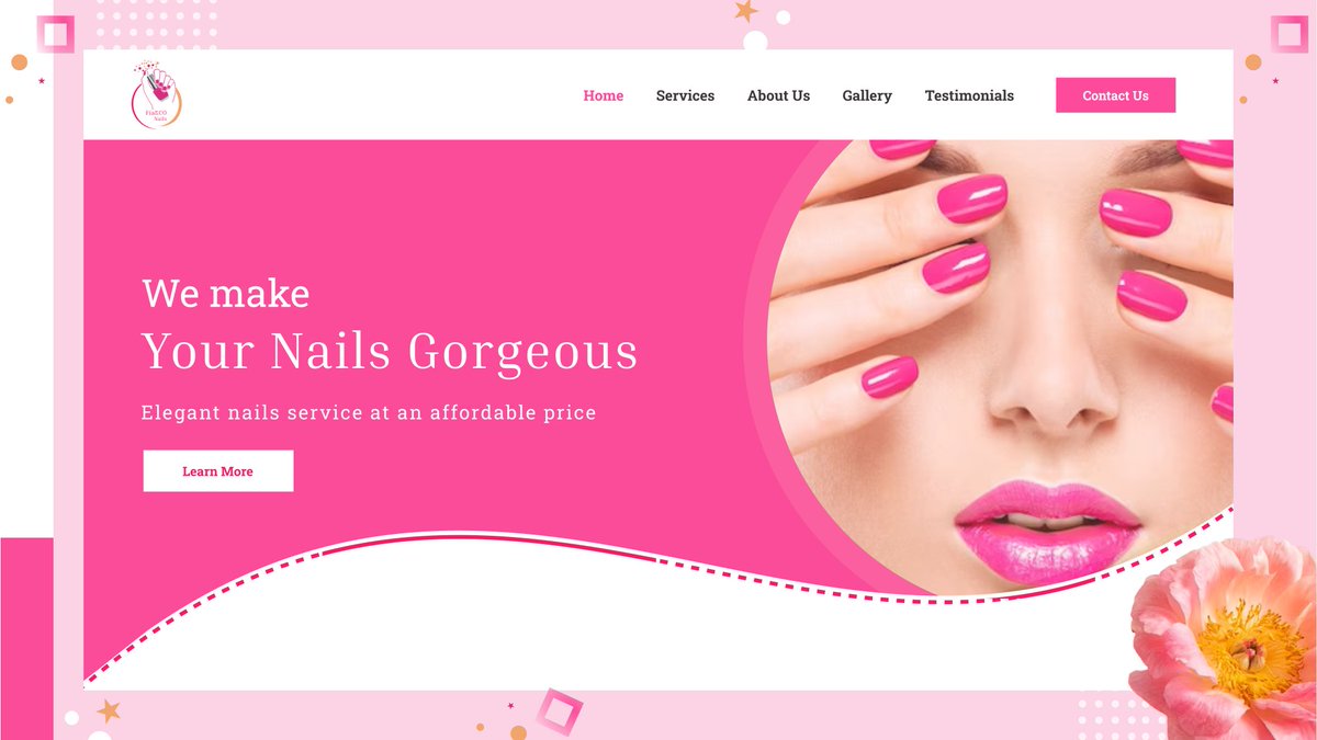 I am currently designing a landing page for my friend Nails Saloon.  This is the Hero Section #designer #graphicdesigner #webdesigner #UXdesigner #designjobs #hireadesigner #designportfolio #digitaldesign #creativejobs #designthinking #herosection  #volunteers
