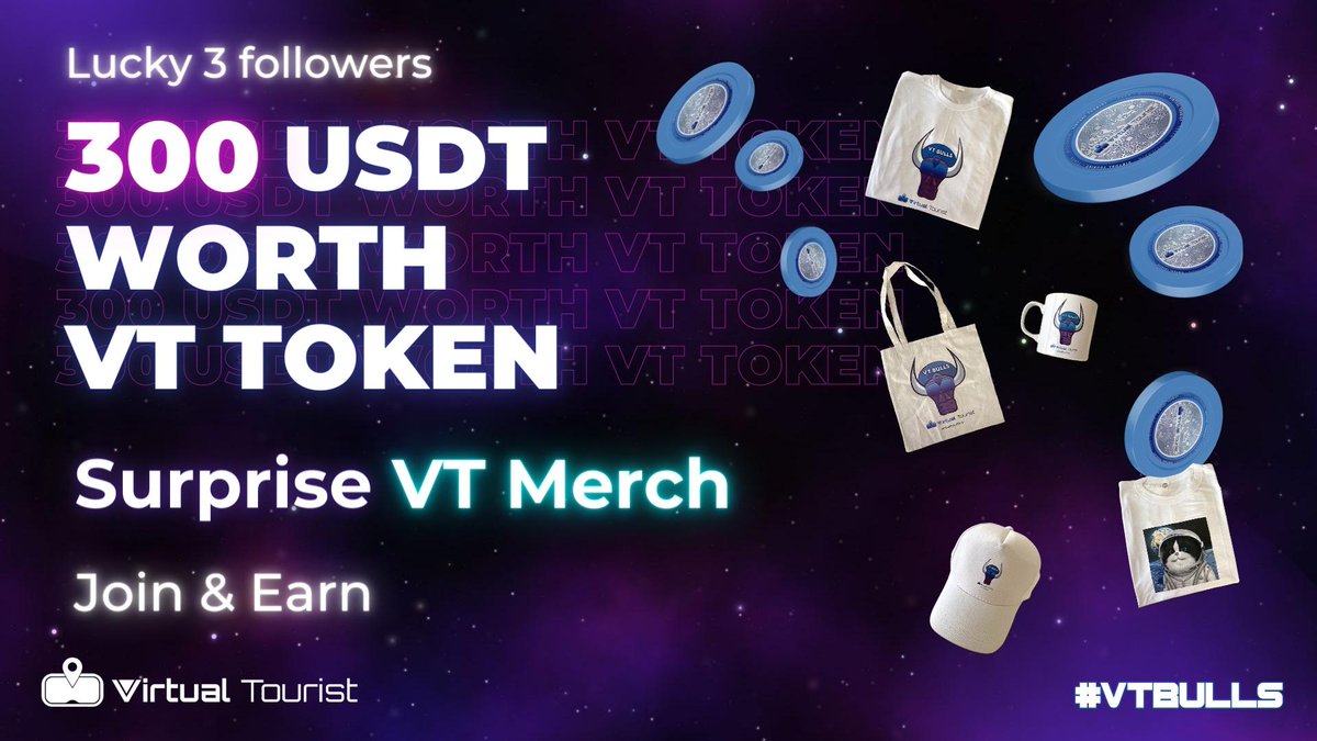 💠Our giveaways continues 🥳

💥 Don't miss your chance to win products with #VT logo and 300 USDT worth of VT Tokens!

🍀Follow the steps below to be one of the lucky 3 followers👇👇

1️⃣Follow
2️⃣Like
3️⃣Retweet
4️⃣Tag your friend in this tweet