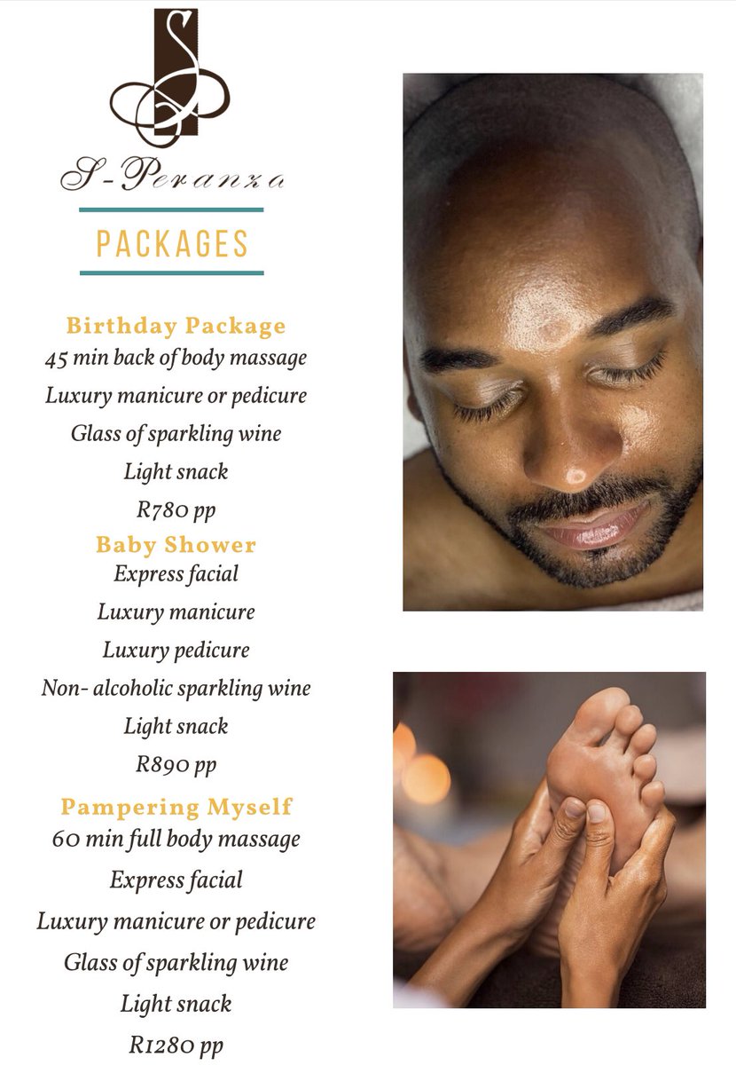 S_peranza_'s tweet photo. We have both standard and customizable spa packages and designed to fit your unique requirements. All this is available in the comfort of your home or desired venue. 

#pamperparty #party #spa #wellness #speranza #beauty #tiktok #foryou #pretoria #mobilespa #fyp #massage https://t.co/5diQ7fjQMY