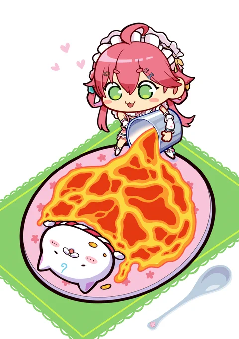 さくら家のカレー!「さくらみこのエリートマグマカレー(甘口)」体が溶けてしまいそうな甘さが癖になる特製カレーこんばんはこれで決まりだにぇ#miko_Art 