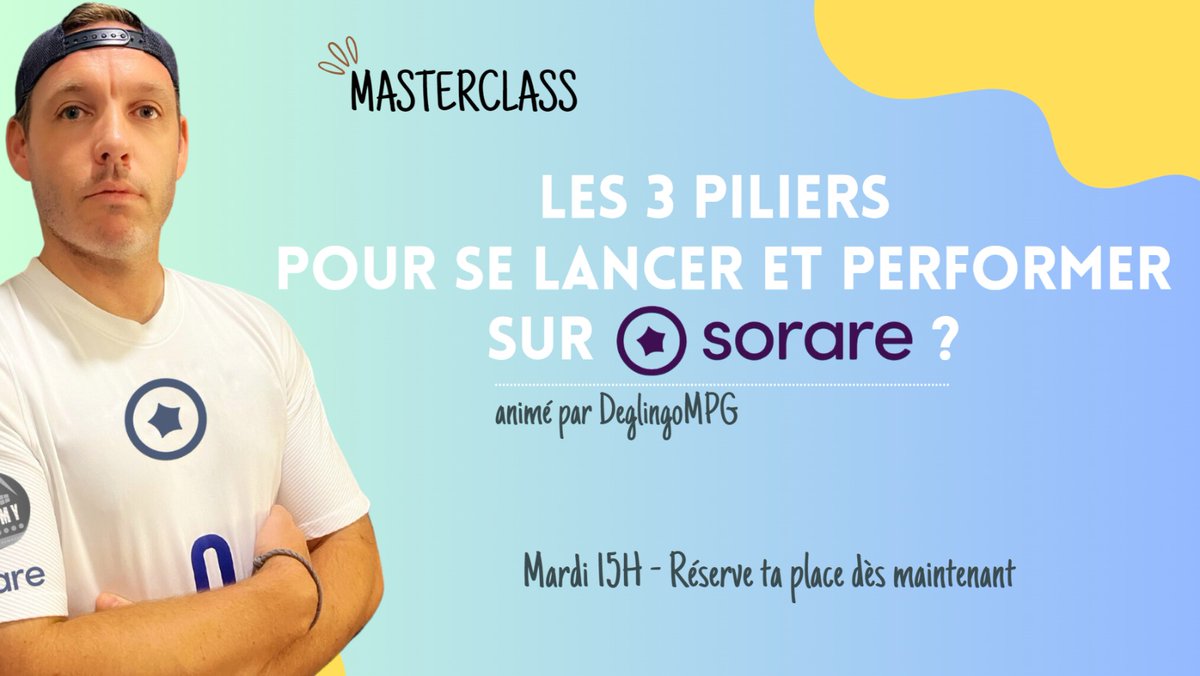 Yosh mes petites chèvres, très fier de lancer officiellement mon nouveau projet @sorare !

Réserve ta place maintenant pour une Masterclass de 1h Twitch/YT sur "Les 3 Piliers pour débuter et performer sur SORARE"

Replay pour les inscrits uniquement !

 sorare-academy.deglingosorare.com/masterclass_gr…