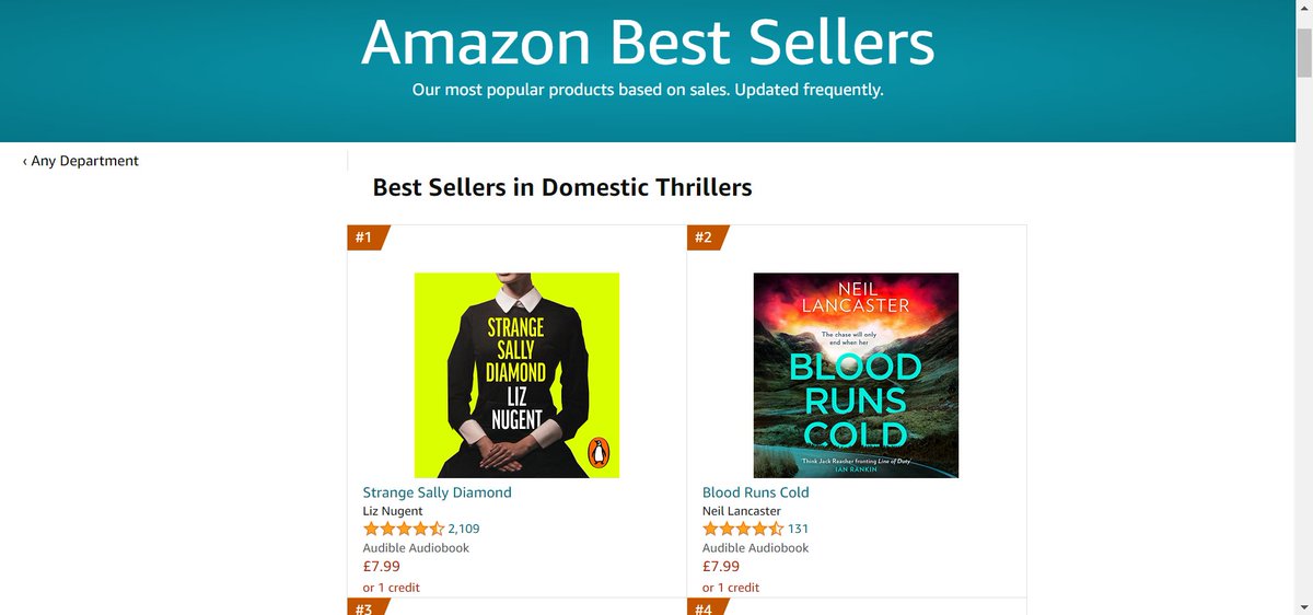 neillancaster66's tweet photo. Being second to @lizzienugent in Domestic thrillers and at #60 in UK chart  is a nice place to be #BloodRunsCold https://t.co/widsvsBqSI