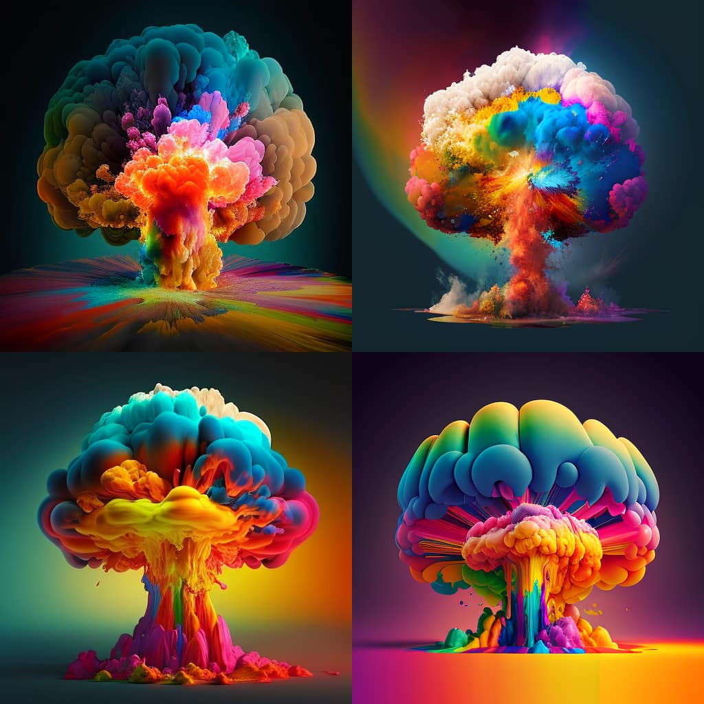 jonny23446's tweet photo. A rainbow nuclear explosion (v4)
#midjourney https://t.co/2wDjPx17sT